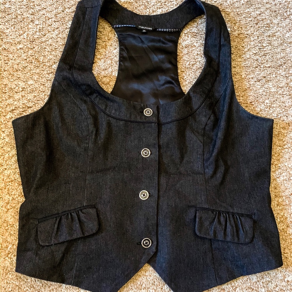 Scoop Neck Black Vest
